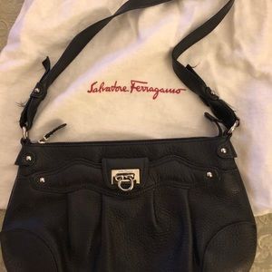 Salvatore Ferragamo black shoulder purse